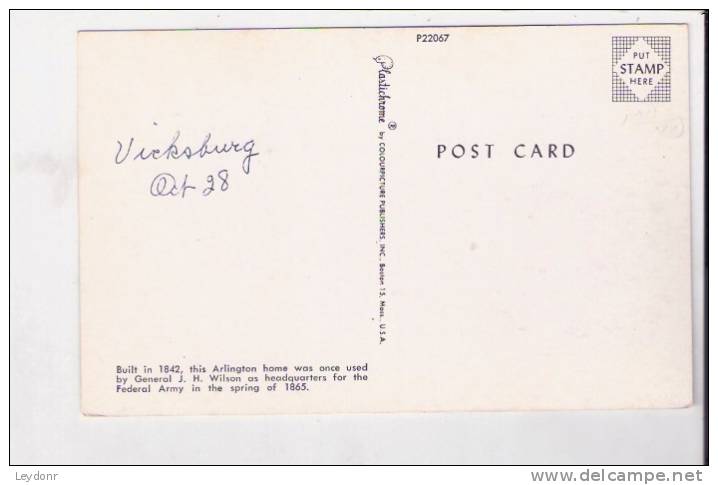 Built In 1842 This Arlington Home Was Used Once By General J. H. Wilson Federal Army 1865 - Other & Unclassified