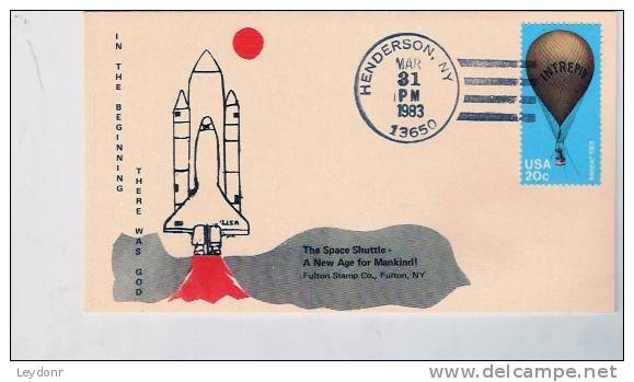 First Day Of Issue Balloons - Intrepid - Space Shuttle Cover By Fulton - Autres & Non Classés