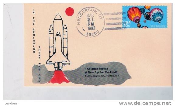 First Day Of Issue Balloons - Hot Air Ballooning - Space Shuttle Cover By Fulton - Other & Unclassified