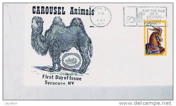 First Day Of Issue Carousel Animals Goat Cover By Fulton - Autres & Non Classés