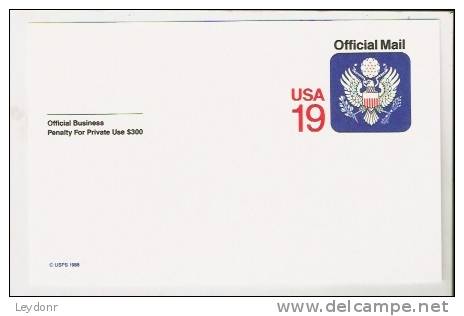 Postal Card Official Mail - 1991 - Eagle - Officials