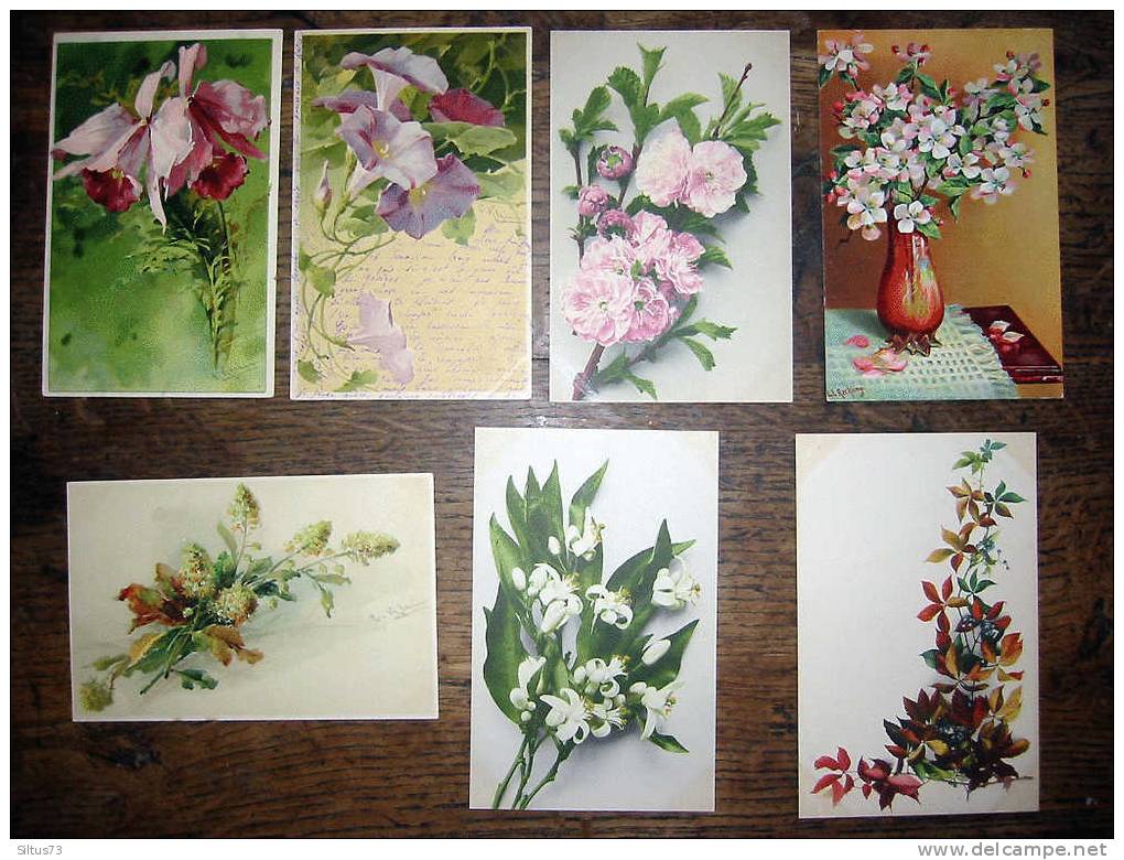 Lot De 18 CPA Cartes Postales Anciennes Fantaisie Sur Les Fleurs, Klein , Reckling Et Non Signées - Klein, Catharina