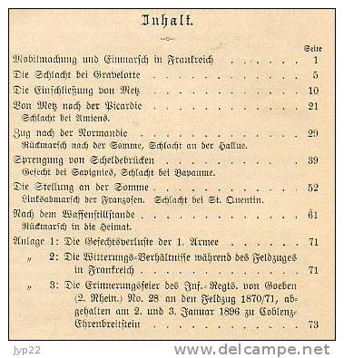 Livre Allemand Gothique Souvenirs Guerre 1870-71 Franco-Allemande écrit Par 1 Soldat ? - Metz Picardie Somme Normandie - 5. Guerras Mundiales