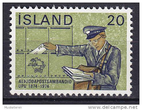 Iceland 1974 Mi. 499      20 Kr UPU Weltpostunion  Postbote Mail Man MNH** - Ungebraucht