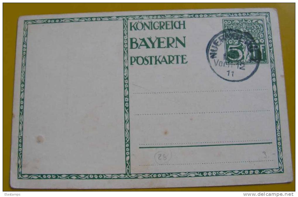 == Bayern Alte Karte Nürnebrg 1911 - Entiers Postaux