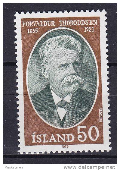 Iceland 1978 Mi. 528      50 Kr Thorvaldur Thoroddsen, Naturwissenschaftler MNH** - Unused Stamps