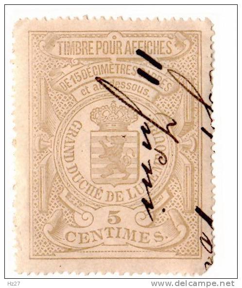 Luxembourg Timbre Affiche 5 Cts 35mm X 45mm TB - Revenue Stamps