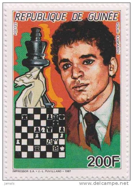 Chess Board, Gary Kasparov, Russian Chess Champion, Game, MNH Guinea - Chess