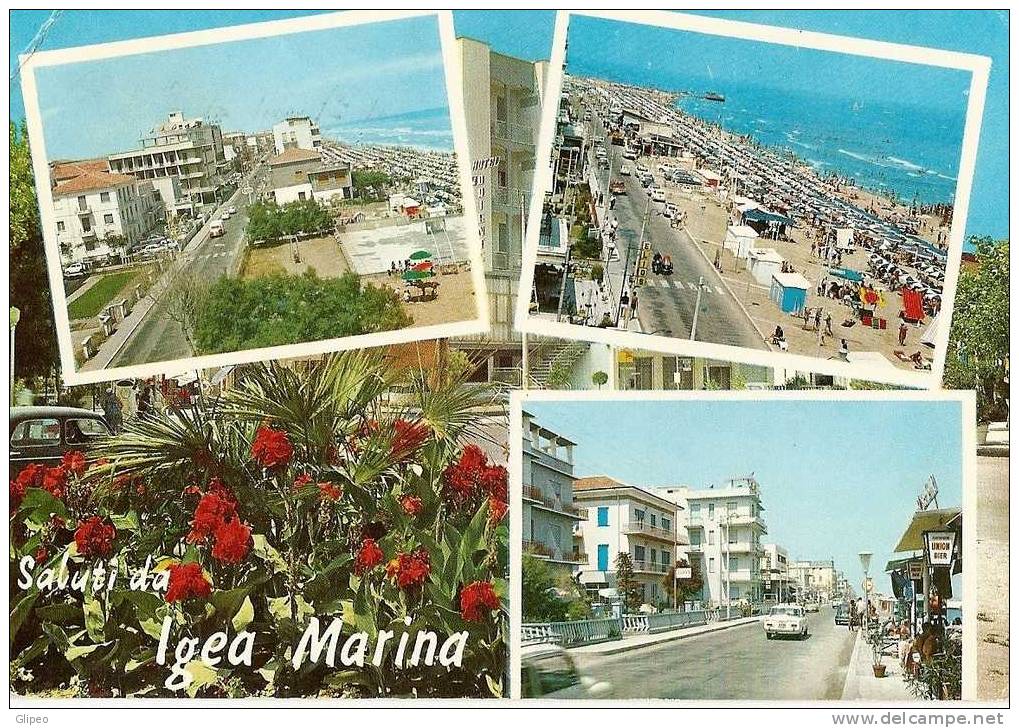 RIMINI - IGEA MARINA - SALUTI DA VEDUTINE - VG 1970 - Rimini