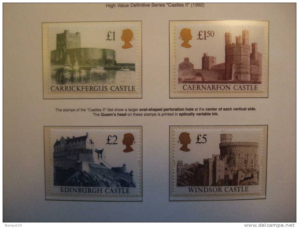 GREAT BRITAIN 1992-  CASTLES  MICHEL  1396/1399 TYPE I      MNH **    P13-585 - Unused Stamps