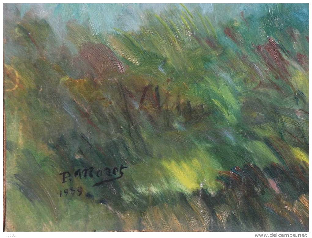 - FORÊT DE PINS . ARCACHON ? . HUILE SUR PAPIER  CONTRE-COLLE SUR PANNEAU  . SIGNEE ET DATEE 1989 EN BAS - Pastelli