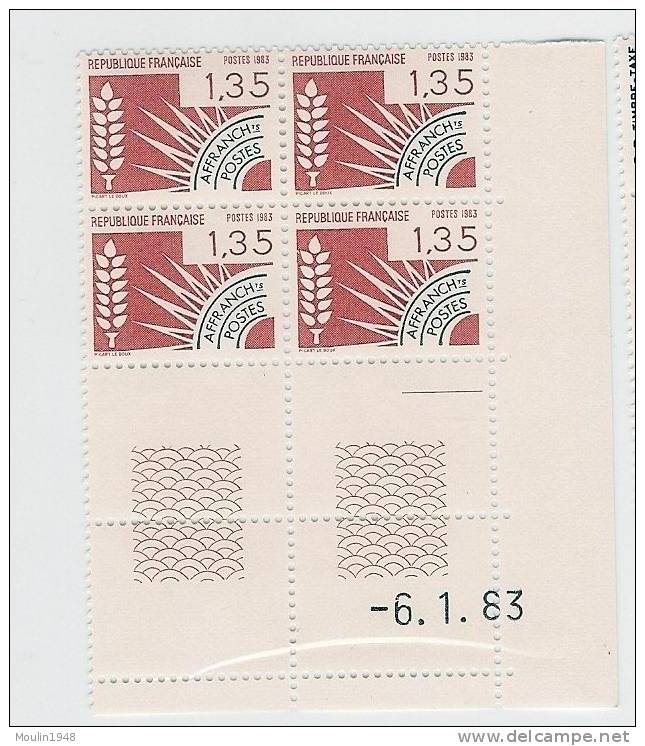 Bloc De 4  YT 179 été  Preoblitéré Coin Daté  Du 6-1-83 - 1964-1988