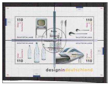 1999 Deutschland Germany   Mi.  Bl. 50  FD Used   Design In Deutschland. - 1991-2000