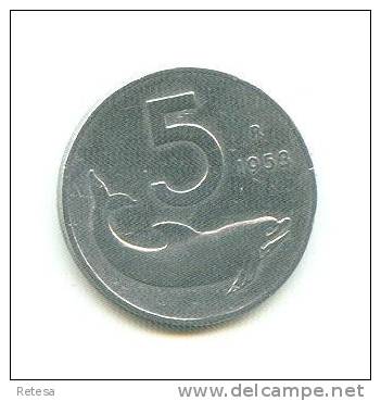 ITALIE  5 LIRE  1953 - 5 Liras