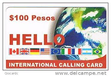 MESSICO (MEXICO)  -  MARCATEL (REMOTE) -  FLAGS & GLOBE 100     - USED   -  RIF. 2372 - Mexiko