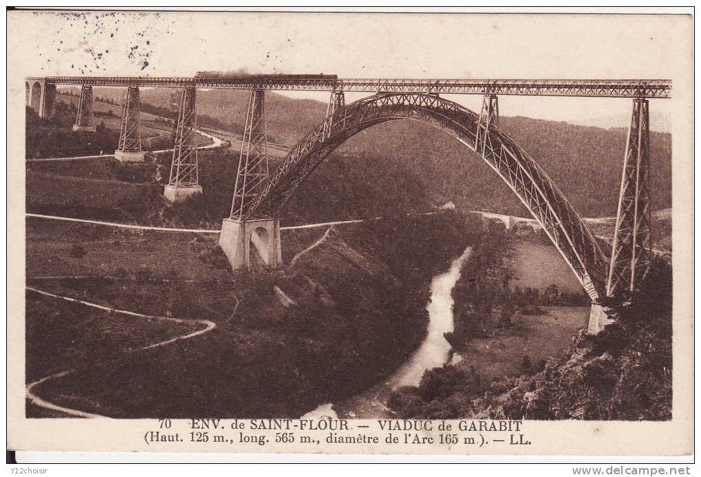 CPA 70 ENV. SAINT FLOUR TRAIN CHEMINS DE FER SUR VIADUC DE GARABIT CANTAL - Opere D'Arte