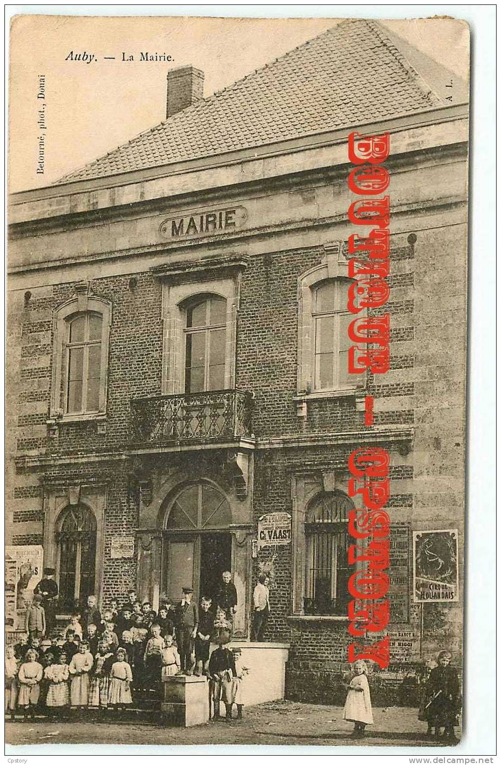 59 - AUBY - VISUEL RARE - Mairie - Dos Scané - Auby