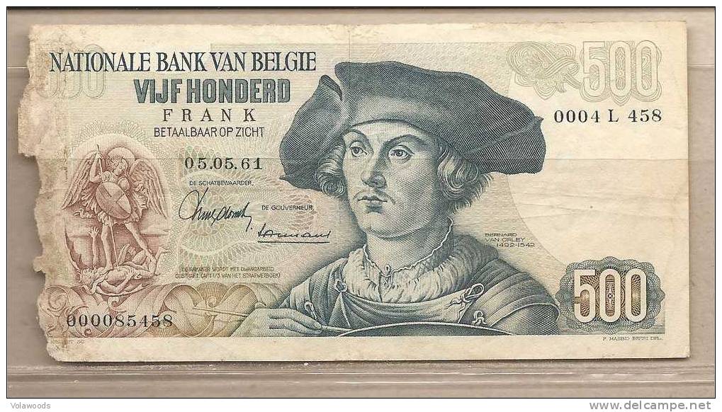 Belgio - Banconota Circolata Da 500 Franchi - 1961 - Condizioni Come Da Foto - 500 Francs