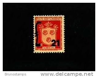 SAN MARINO - 1947  Lire 21  OVERPRINTED   MINT NH - Unused Stamps