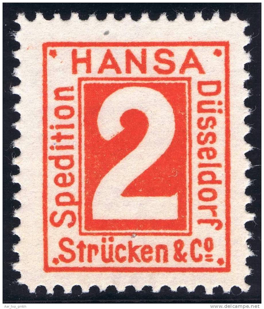 Privatpost Düsseldorf Hansa Strücken Mi#2b 3 Falzspur - Privatpost