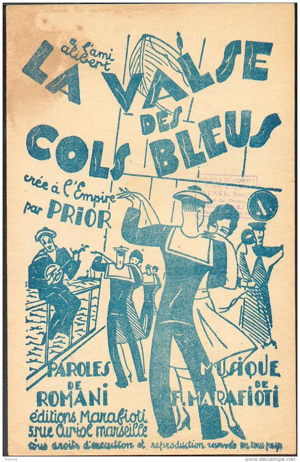 LA VALSE DES COLS BLEUS  " CREE A L´EMPIRE PAR PRIOR  " - Chansonniers