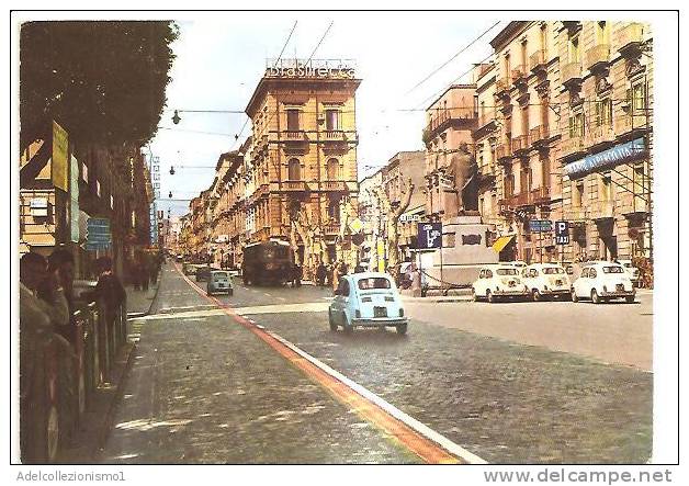 52791)cartolina Illustratoria Catania - Via Etnea E Monumento A Garibaldi - Acireale