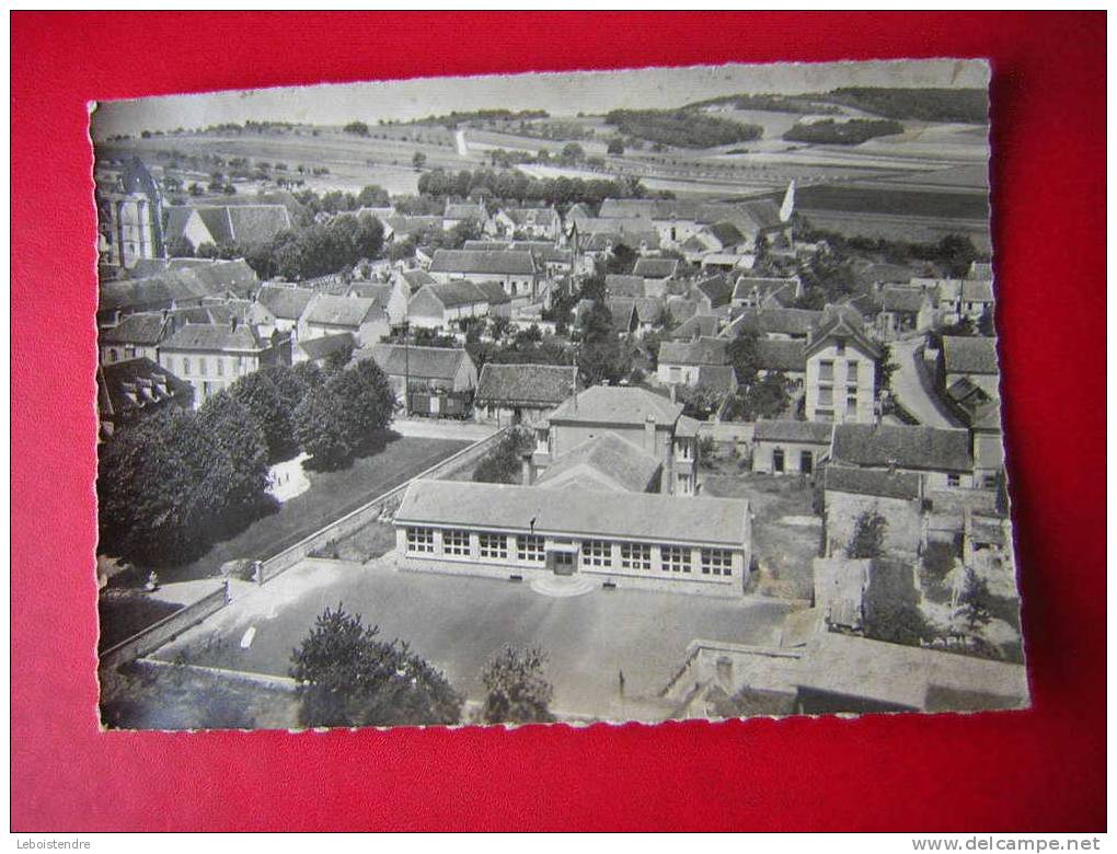 CPSM-89-EN AVION AU-DESSUS DE...SOUCY-LE GROUPE SCOLAIRE  -VOYAGEE 1960-PHOTO RECTO / VERSO - Soucy