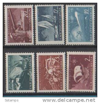 1950YU-MH-622-27   JUGOSLAVIJA JUGOSLAWIEN  MARINA NAVI  PER COLLECTIONE NEVER HINGED - Unused Stamps