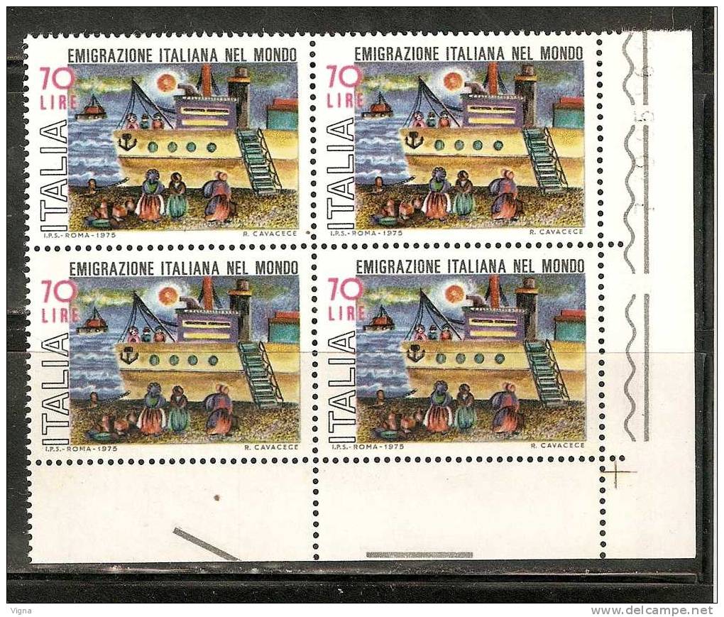 IT631 - ITALIA - Sassone 1305 ** - Emigrazione  (in Quartina) - 1971-80:  Nuovi