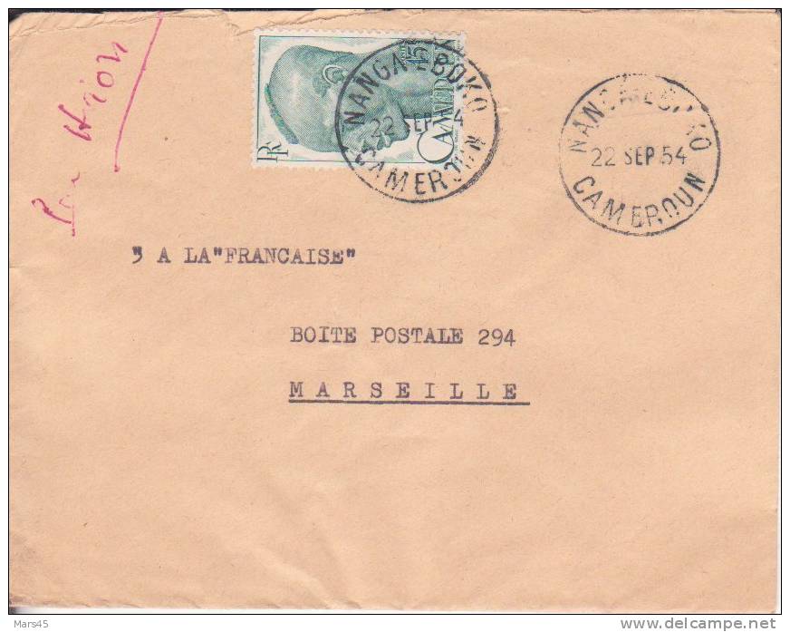 Cameroun,Nanganéboko Le 22/09/1954 > France,lettre,Colonies,15 F N°292 - Covers & Documents