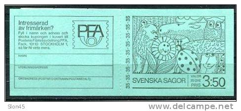 Sweden 1969 Booklet  Sc 841A FA H228 MNH  Fairy Tales CV $20.00 - Unused Stamps