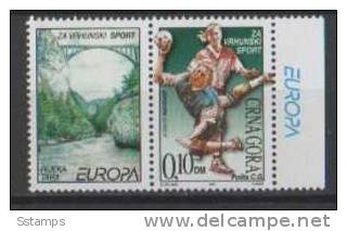 A-153 MONTENEGRO CRNA GORA SPORT EUROPA CEPT  HANDBALL PALLA A MANO  NEVER HINGED  RARO - 2001