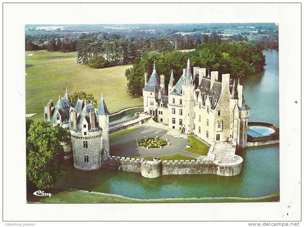 Cp, 44, Missilac, Vue Aérienne, Château De La Bretesche, Voyagée 1988 - Missillac