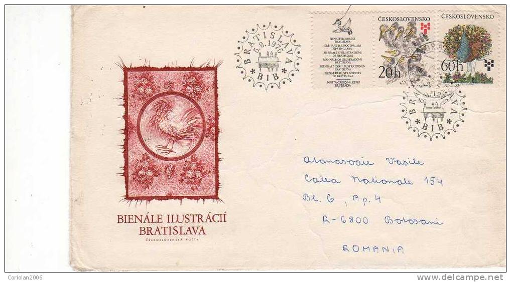Czechoslovakia / Letter To Botosani / Birds - Lettres & Documents
