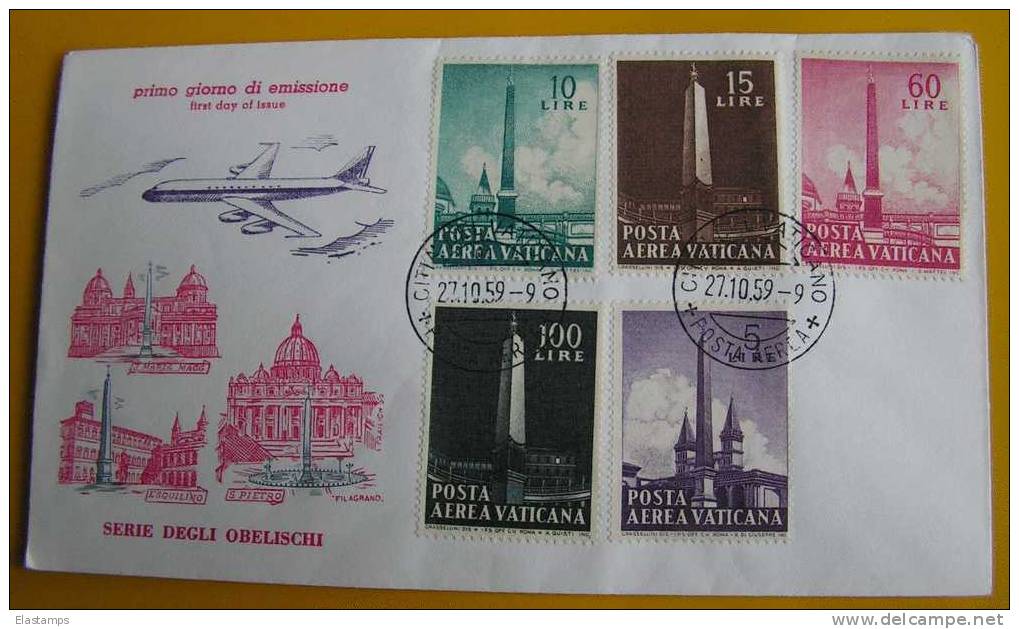 == Vatcan FDC 1959 , Flug - Lettres & Documents