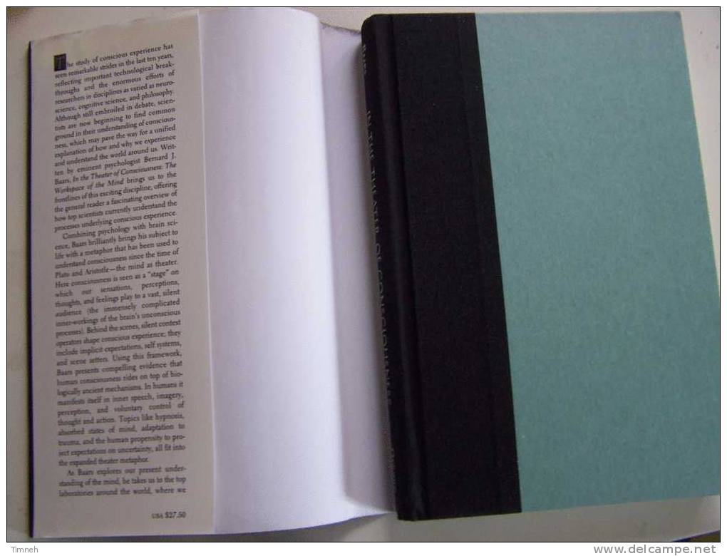 IN THE THEATER OF CONSCIOUSNESS-The Workspace Of The Mind-Bernard J.BAARS-1997 OXFORF University Press- - Sciences Biologiques