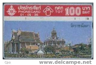 # THAILAND 01/09/36 Wat  Rajnadda 100 Landis&gyr  Tres Bon Etat - Thaïlande