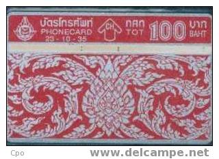 # THAILAND 23/10/35 Red & Silver Design 100 Landis&gyr   Tres Bon Etat - Thaïland