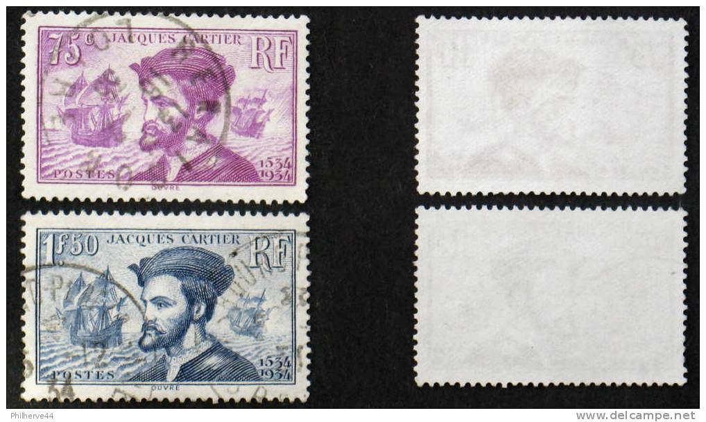 N° 296-297 Paire JACQUES CARTIER Oblit Cote 6,90 € - Usados