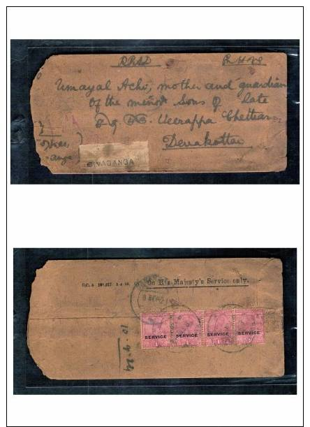 India - Registered Cover 1924 (CA 162) - Sonstige & Ohne Zuordnung