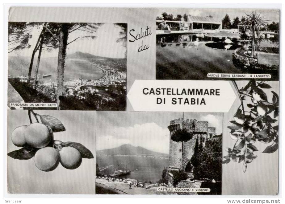 CASTELLAMARE DI STABIA, VEDUTINE E SALUTI, B/N, VG 1970, FINESTRELLE   **** - Castellammare Di Stabia