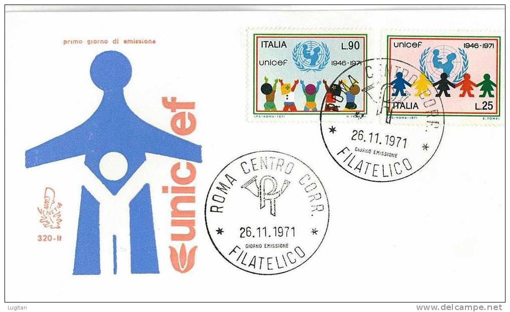 Filatelia - FDC FIRST DAY COVER - UNICEF ANNO 1971  VENETIA - FDC