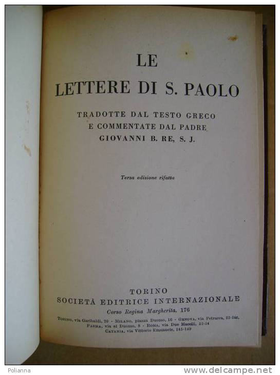PU/28 LE LETTERE DI S.PAOLO Società Editrice Internazionale 1946 - Religión