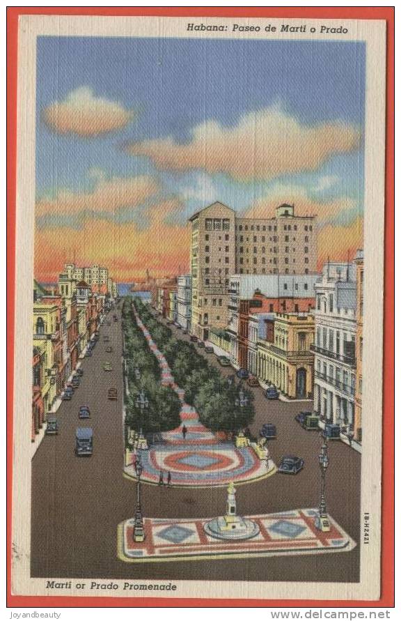 E070, Habana , Paseo De Marti O Prado , Marti Or Prado Promenade , Havana , 1B-H2421 , Non Circulée - Cuba