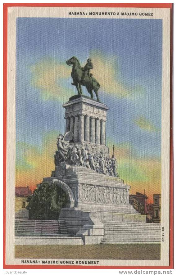 E072, Habana , Monumeto A Maximo Gomez , Maximo Gomez Monument , Havana , 0B-H1130 , Non Circulée - Cuba