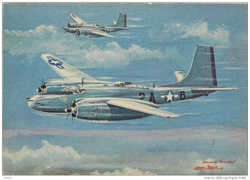 AVIATION , Pub Aspirine , Illustration Louis Petit , Douglas A 26 , *M192 - 1946-....: Moderne