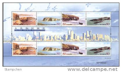 China 2005-10 Plage Scene Of Dalian Stamps Sheet Island Nature Bird Architecture - Inseln