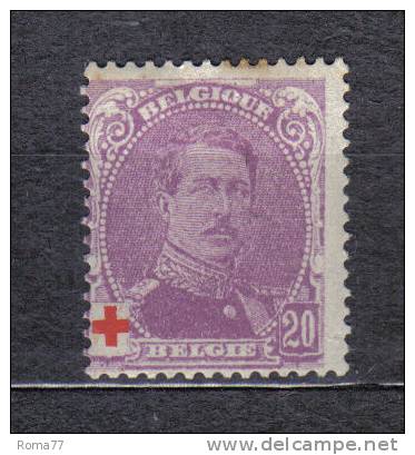 SS5891 - BELGIO , 20+20 Cent Unificato N. 131  * - 1914-1915 Red Cross