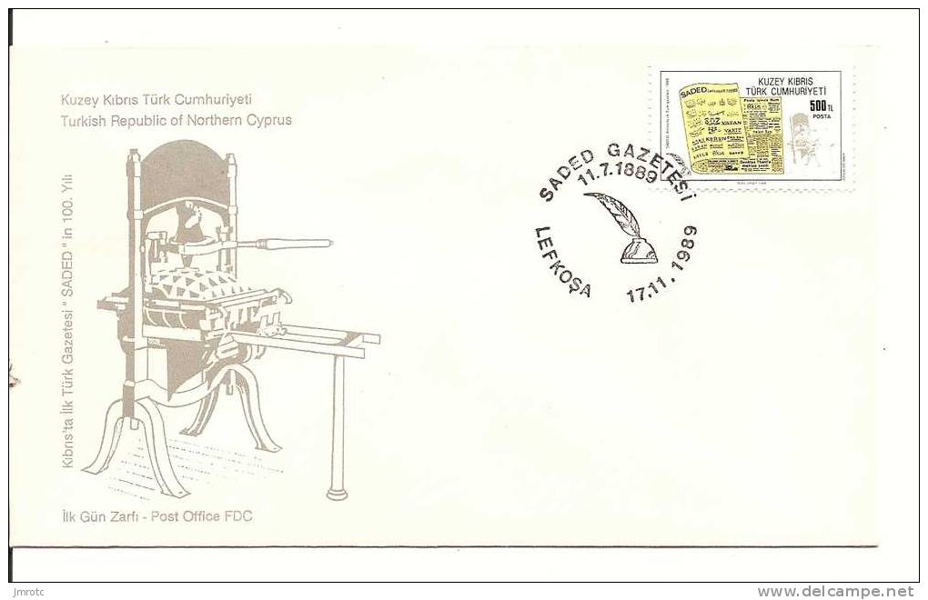 Lettre  Chypre Turk Imprimerie  (1989) 165 - Covers & Documents