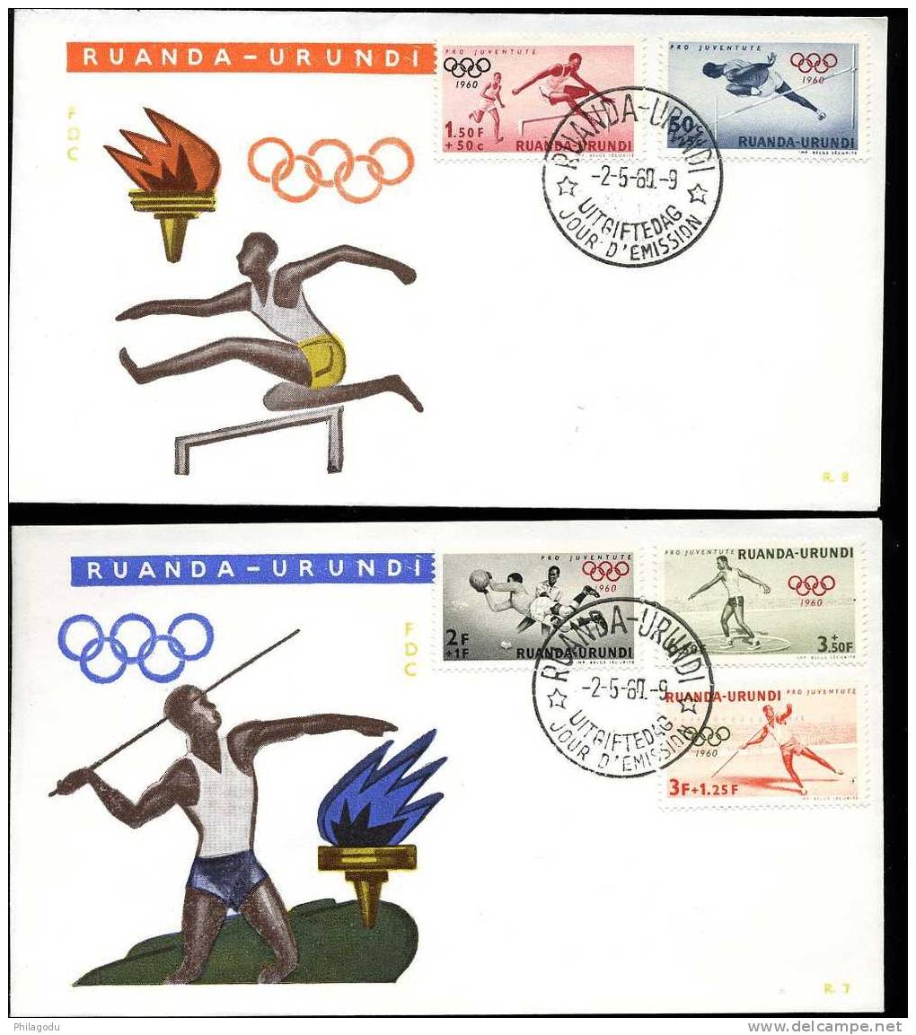 RUANDA   FDC  Olympic  ROMA 1960 - Lettres & Documents